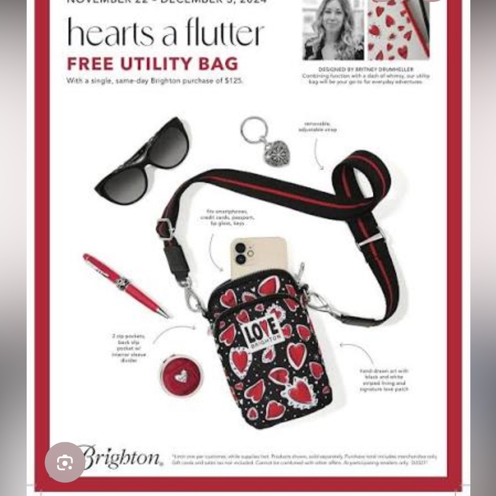 Brighton Bags Brighton Hearts A Flutter Utility Bag - Picture 4 of 6